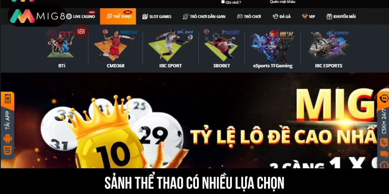 Cược thể thao  trực tuyến đa dạng trận đấu hấp dẫn 